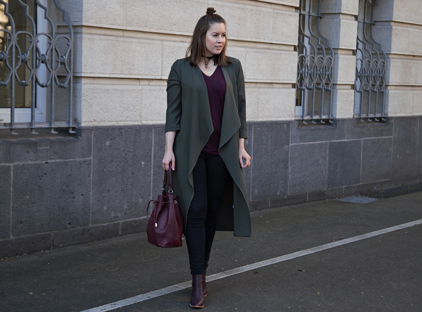 Sol Sana-Stiefeletten mit khaki Longcardigan - LA MODE ET MOI, der Modeblog aus Köln