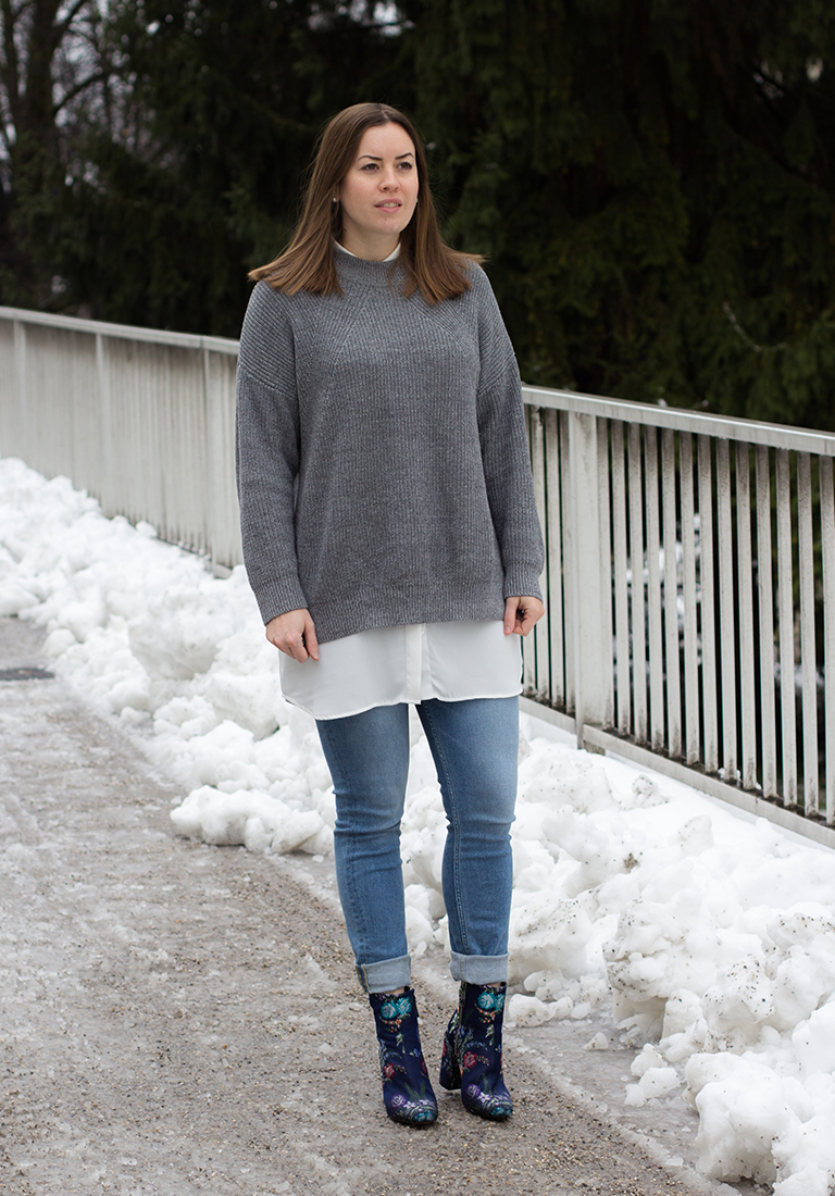 Grauer Strick-Pullover - LA MODE ET MOI, der Modeblog