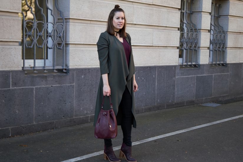 Sol Sana Stiefeletten mit khaki Longcardigan - LA MODE ET MOI, der Modeblog aus Köln
